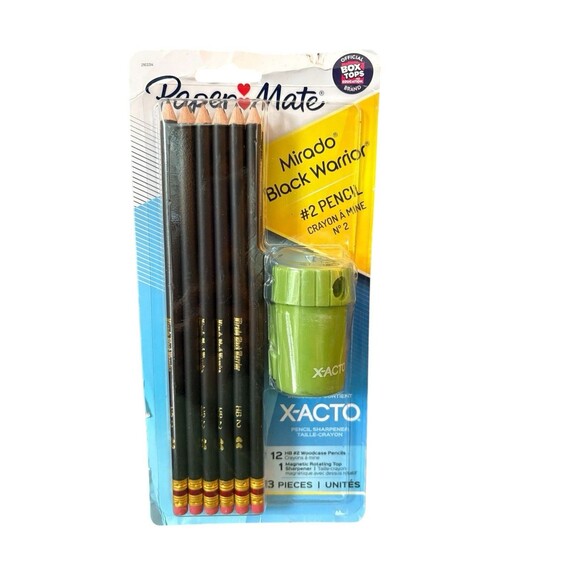 Paper Mate Mirado Black Warrior HB #2 Woodcase Pencils + X-Acto Pencil Sharpener - Picture 2 of 8